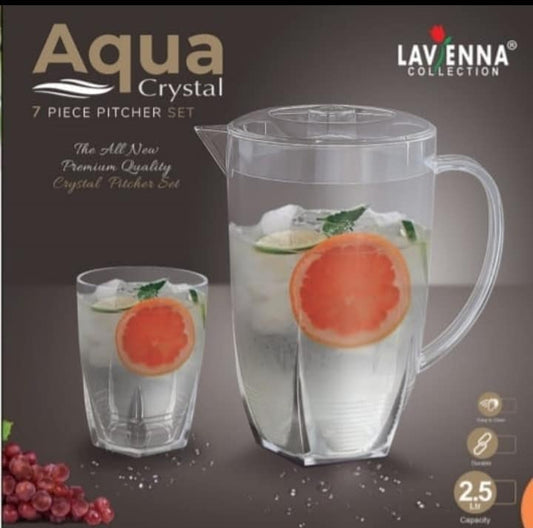 Aqua Crystal 7-Piece Pitcher Set – 2.5L