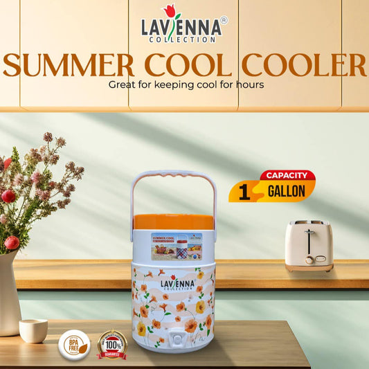 Lavenna Summer Cool Water Cooler – 1 Gallon Floral Design - ShoppingDot