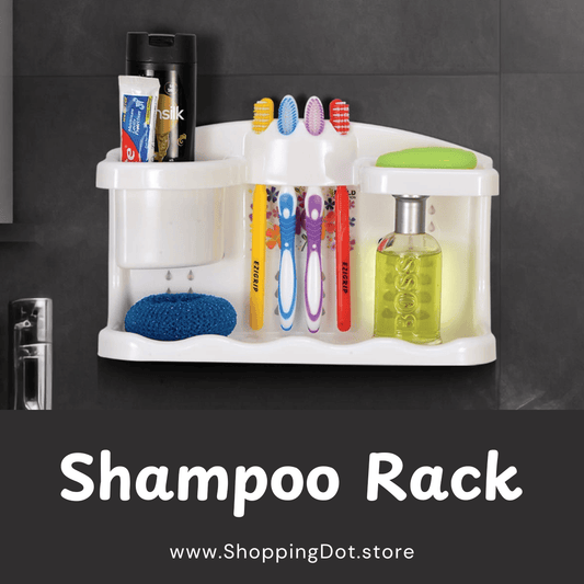 Multi-Functional Wall-Mounted Shampoo & Bathroom Organizer Rack