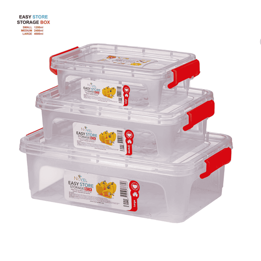 Easy Store Storage Box – Set of 3 (Small, Medium, Large)